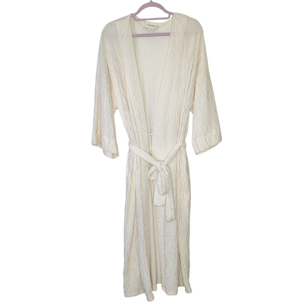 Vtg Victoria's Secret Gold Label Cream Crinkle Textured Ethereal Robe M/L Bridal